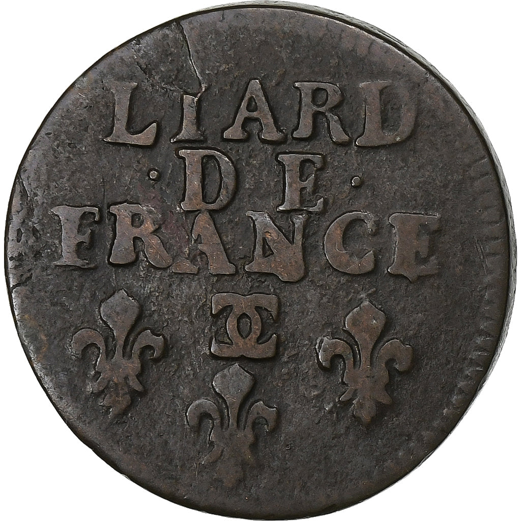 França, Louis XIV, Liard, 1698, Besançon, Cobre, VF(20-25), Gadoury:81