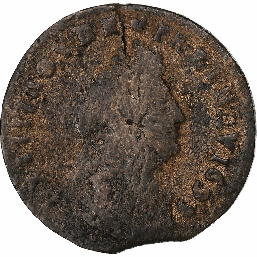 France, Louis XIV, Liard, 1699, Aix, Copper, VF(20-25), Gadoury:81