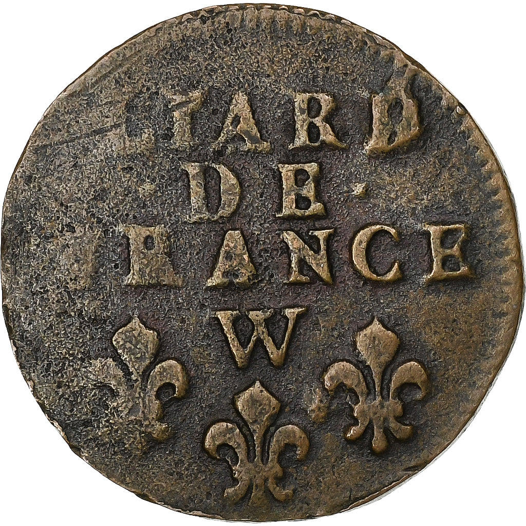Francia, Louis XIV, Liard, 1713, Lille, Cobre, BC+, Gadoury:82