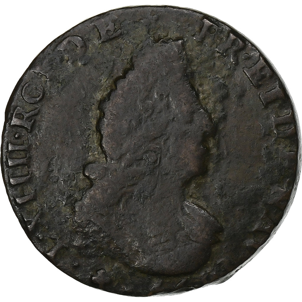 Francia, Louis XIV, Liard, Riom, Cobre, BC+, Gadoury:81