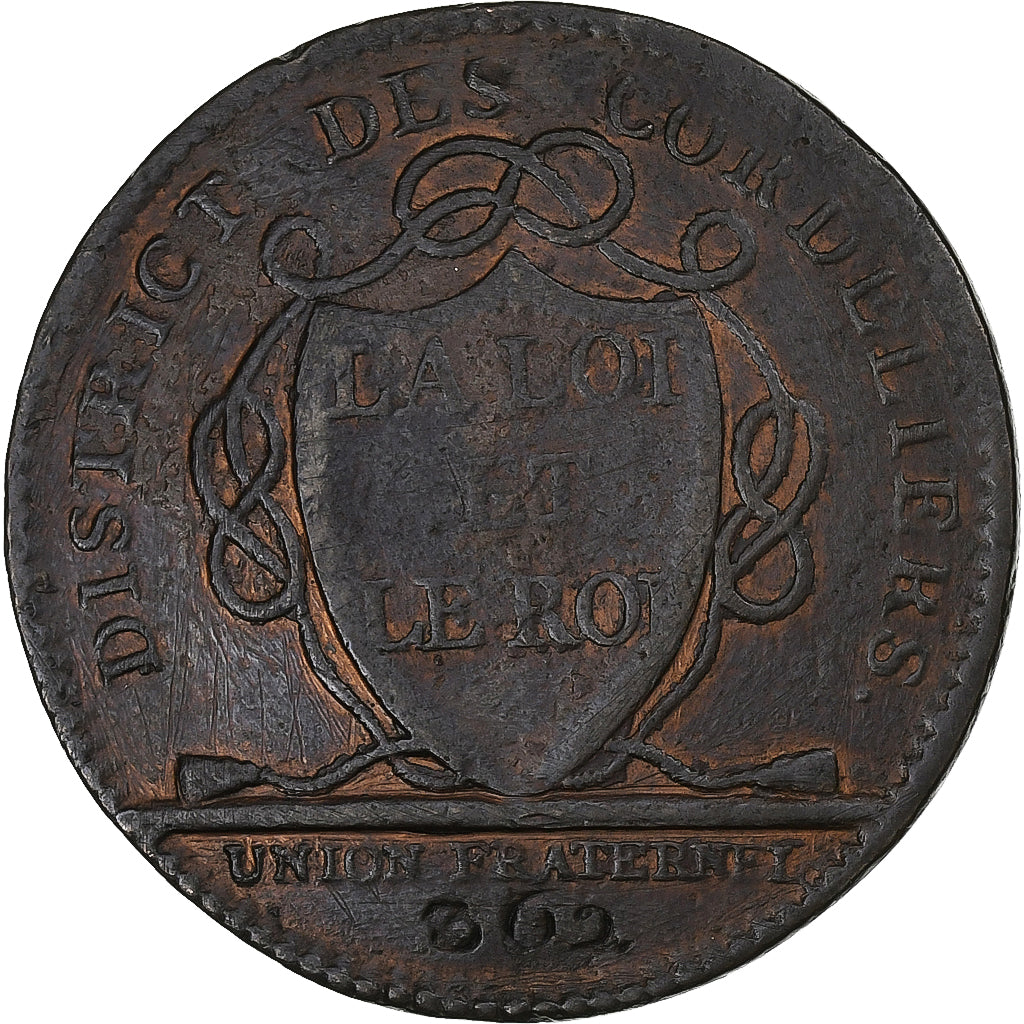 France, Jeton, Club des Cordeliers, 1790, Cuivre, TTB