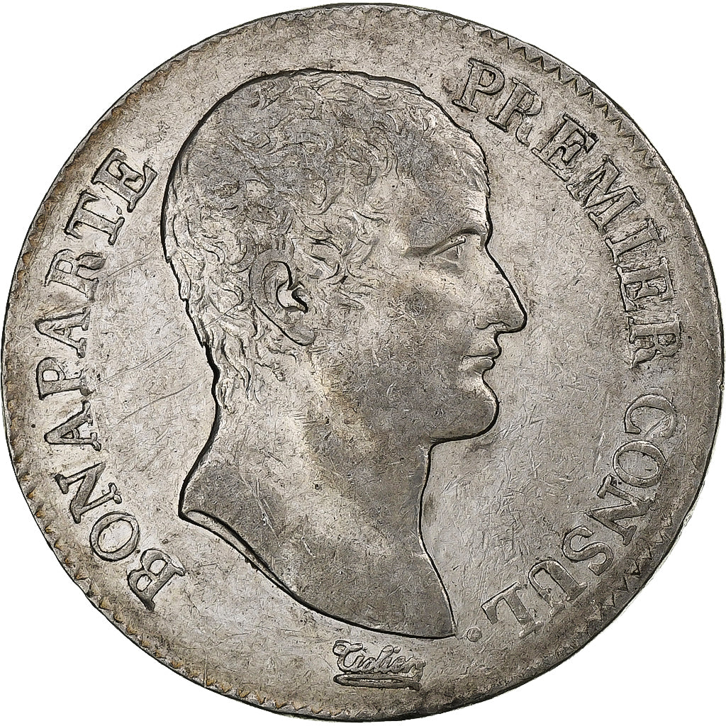 France, Bonaparte Premier Consul, 5 Francs, An 12, Paris, Silver, EF(40-45)
