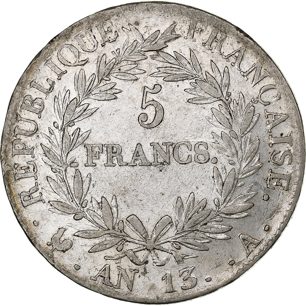 Francia, Napoleon I, 5 Francs, AN 13, Paris, Argento, BB, Gadoury:580