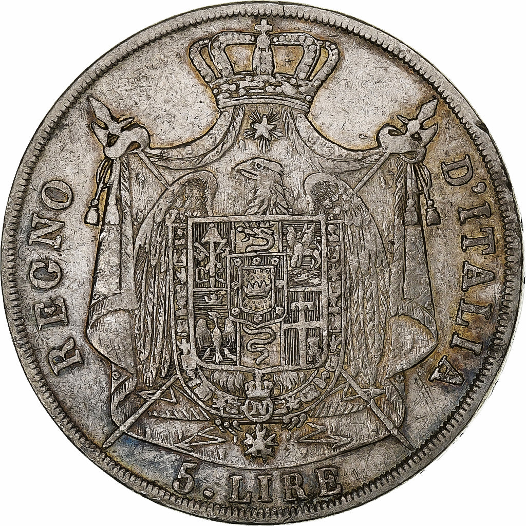 Italy, Napoleon I, 5 Lire, 1812, Milan, Silver, EF(40-45), KM:10