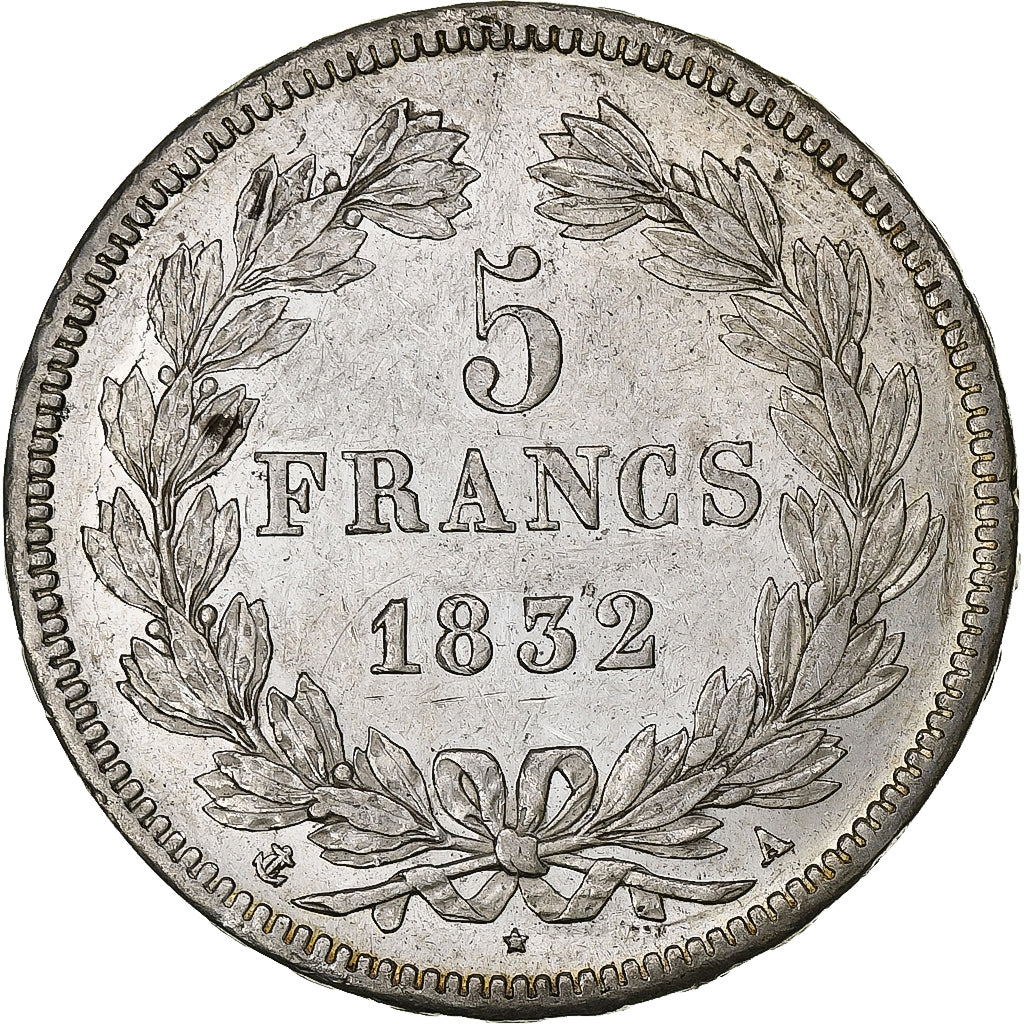 Francia, Louis-Philippe, 5 Francs, 1832, Paris, Plata, MBC+, Gadoury:678