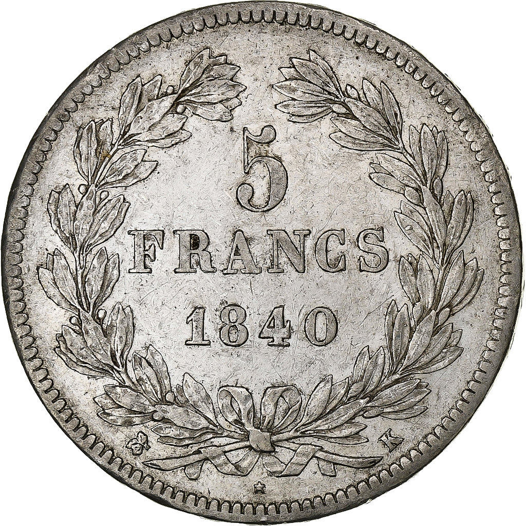 Francja, Louis-Philippe, 5 Francs, 1840, Bordeaux, Srebro, AU(50-53)