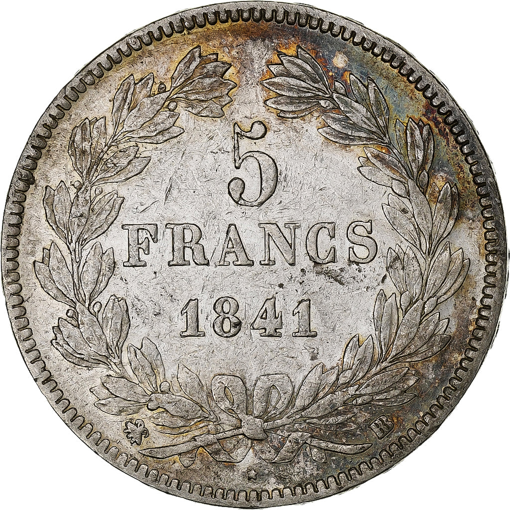 Frankrijk, Louis-Philippe, 5 Francs, 1841, Strasbourg, Zilver, ZF+, Gadoury:678