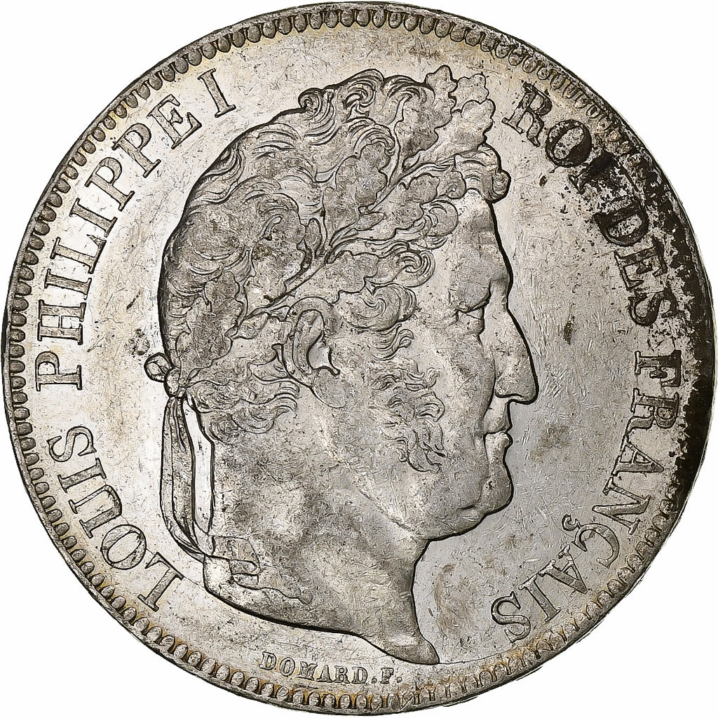 Francia, Louis-Philippe, 5 Francs, 1842, Rouen, Plata, MBC+, Gadoury:678