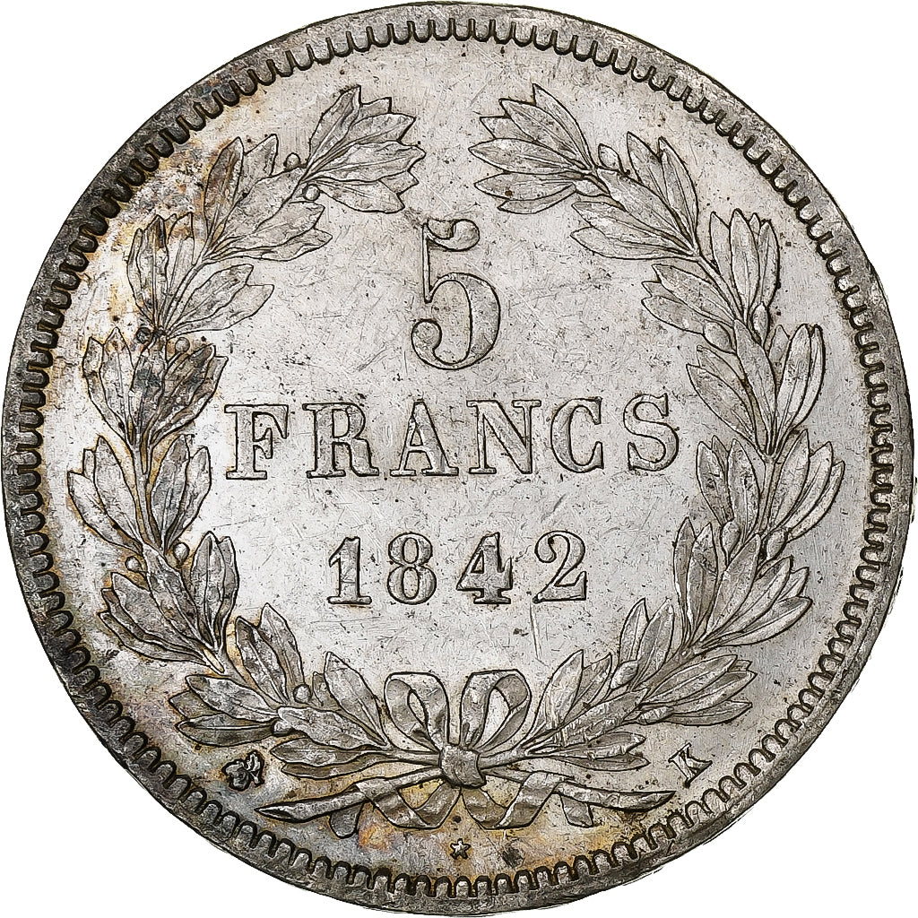 France, Louis-Philippe, 5 Francs, 1842, Bordeaux, Argent, TTB+, Gadoury:678