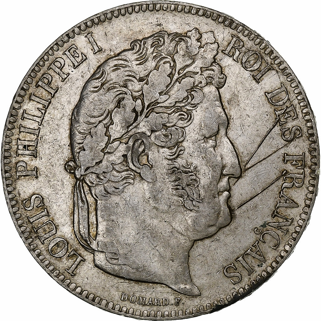 Francia, Louis-Philippe, 5 Francs, 1843, Rouen, Argento, BB+, Gadoury:678