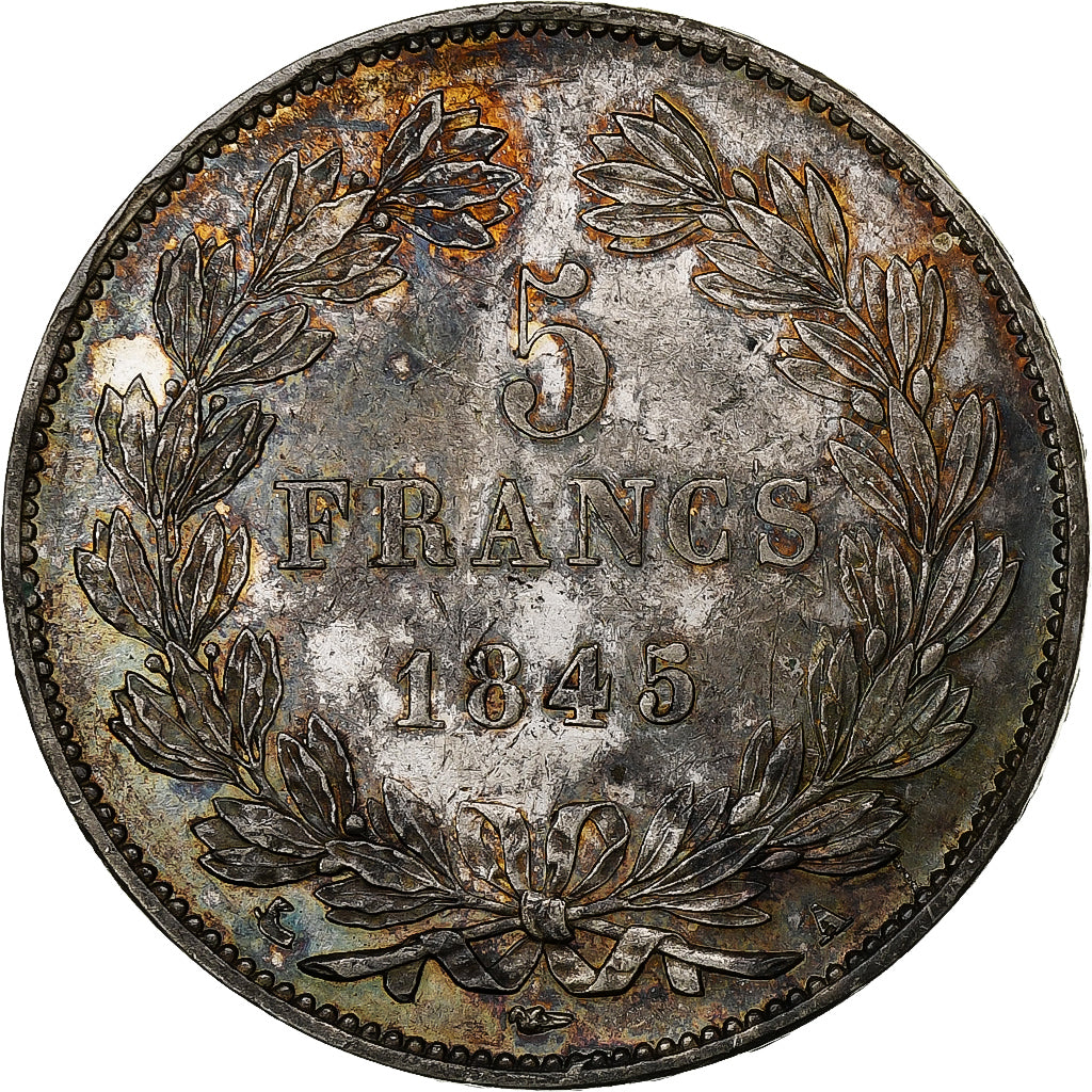France, Louis-Philippe, 5 Francs, 1845, Paris, Silver, AU(50-53), Gadoury:678a