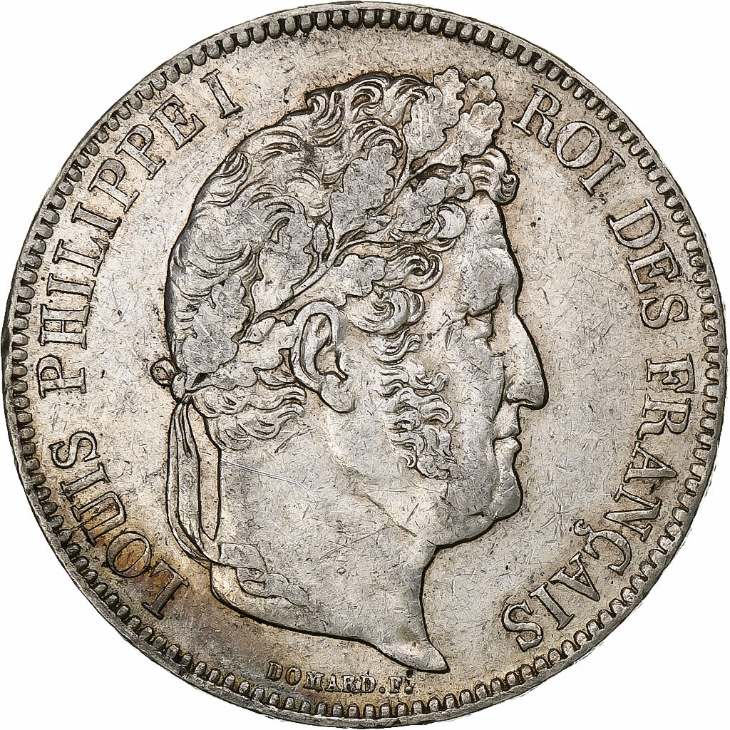 Francia, Louis-Philippe, 5 Francs, 1837, Rouen, Plata, MBC+, Gadoury:678