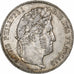 Francia, Louis-Philippe, 5 Francs, 1837, Rouen, Plata, MBC+, Gadoury:678