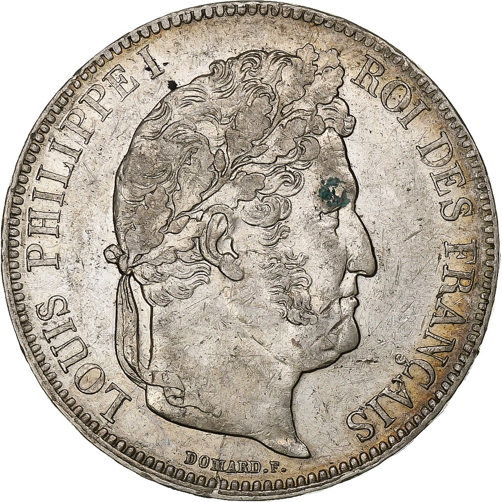 França, Louis-Philippe, 5 Francs, 1837, Lille, Prata, AU(50-53), Gadoury:678