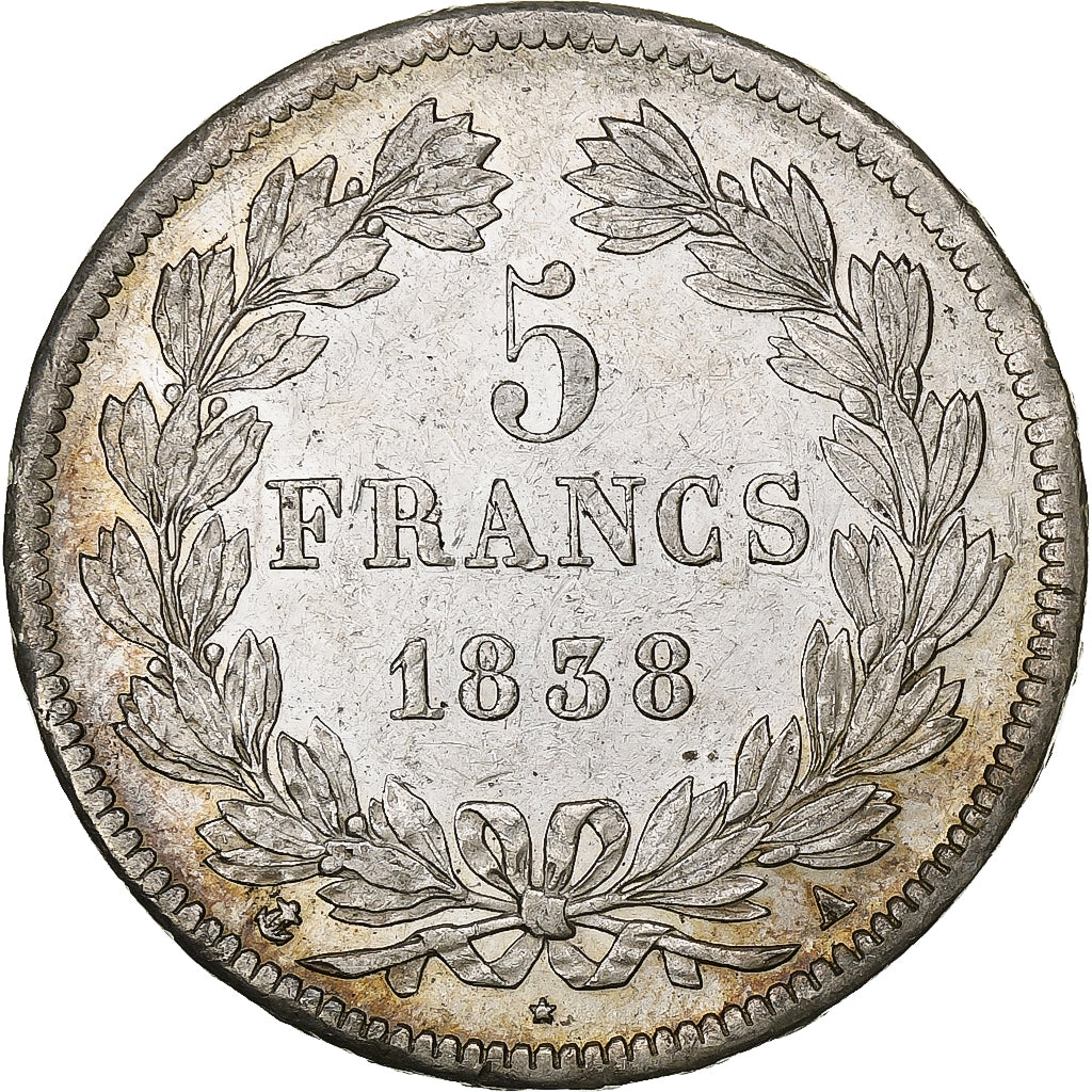 Frankrijk, Louis-Philippe, 5 Francs, 1838, Paris, Zilver, ZF+, Gadoury:678