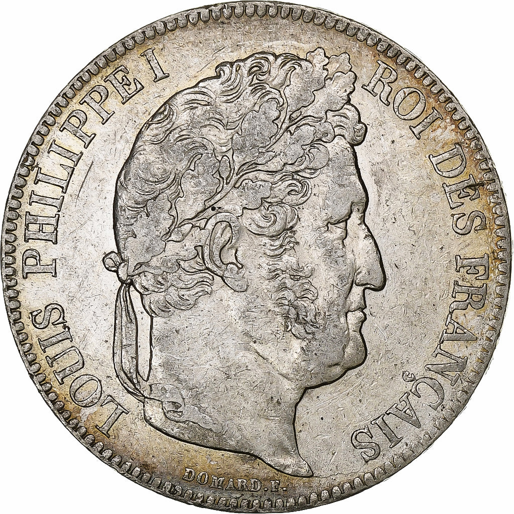 Francia, Louis-Philippe, 5 Francs, 1839, Rouen, Plata, MBC+, Gadoury:678