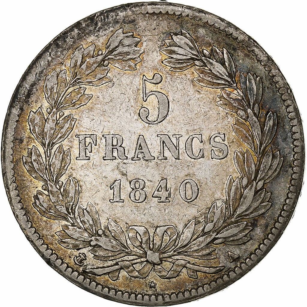France, Louis-Philippe, 5 Francs, 1840, Paris, Silver, AU(55-58), Gadoury:678
