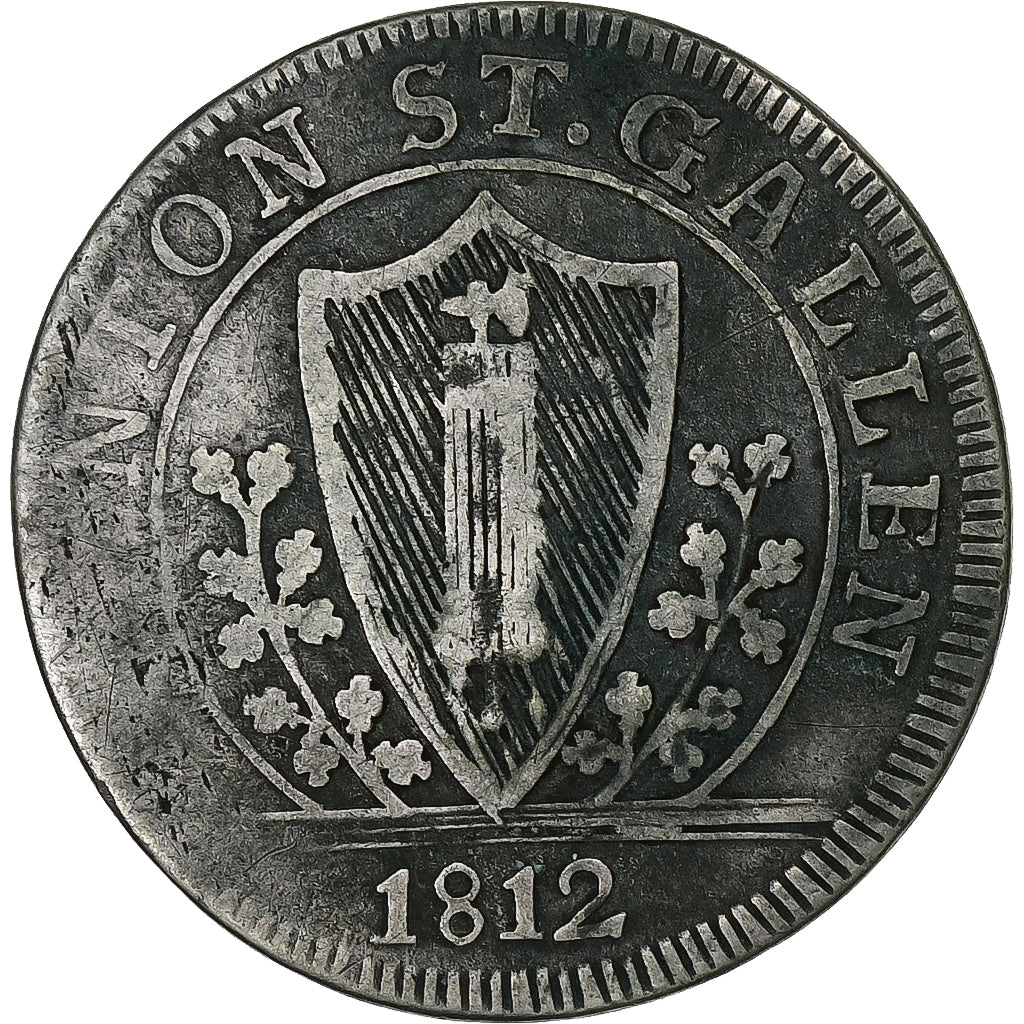 Swiss Cantons, Saint Gall, 1 Batz, 1812, Billon, VF(20-25)