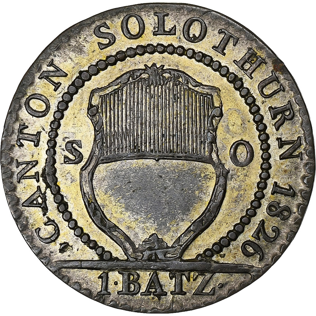 Swiss Cantons, Solothurn, 1 Batz, 1826, Billon, EF(40-45)