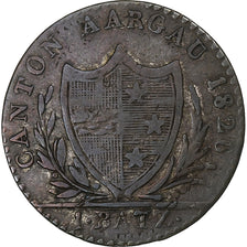 Swiss Cantons, Canton of Aargau, 1 Batz, 1826, Billon, VF(20-25), KM:21