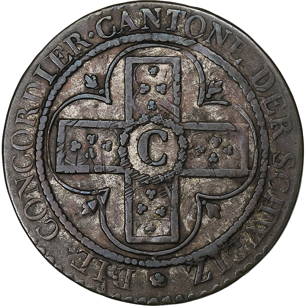 Swiss Cantons, Canton of Aargau, 1 Batz, 1826, Billon, VF(20-25), KM:21