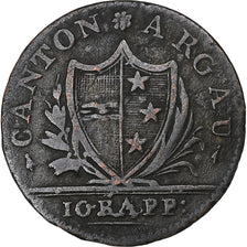 Swiss Cantons, Canton of Aargau, 1 Batz, 1810, Billon, VF(30-35), KM:9