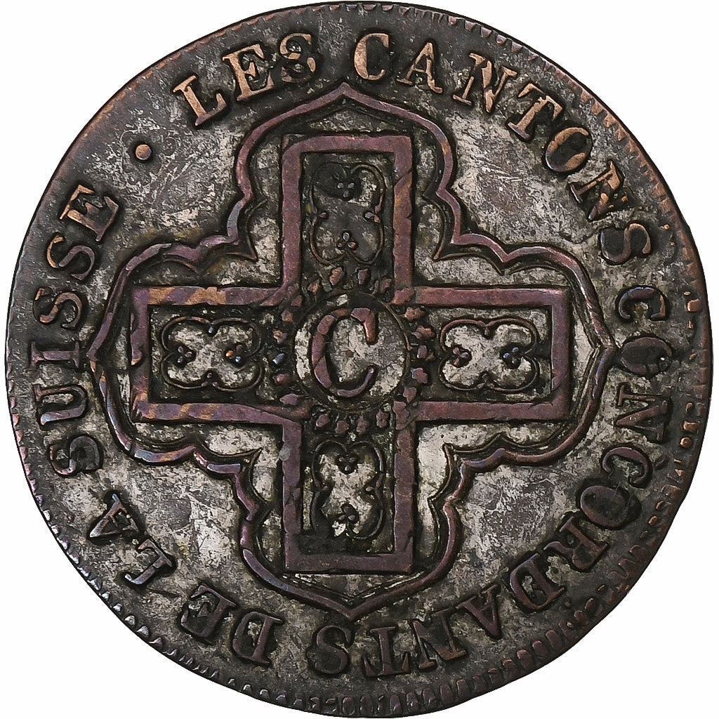 SWISS CANTONS, VAUD, 1 Batz, 1831, Billon, S+, KM:20