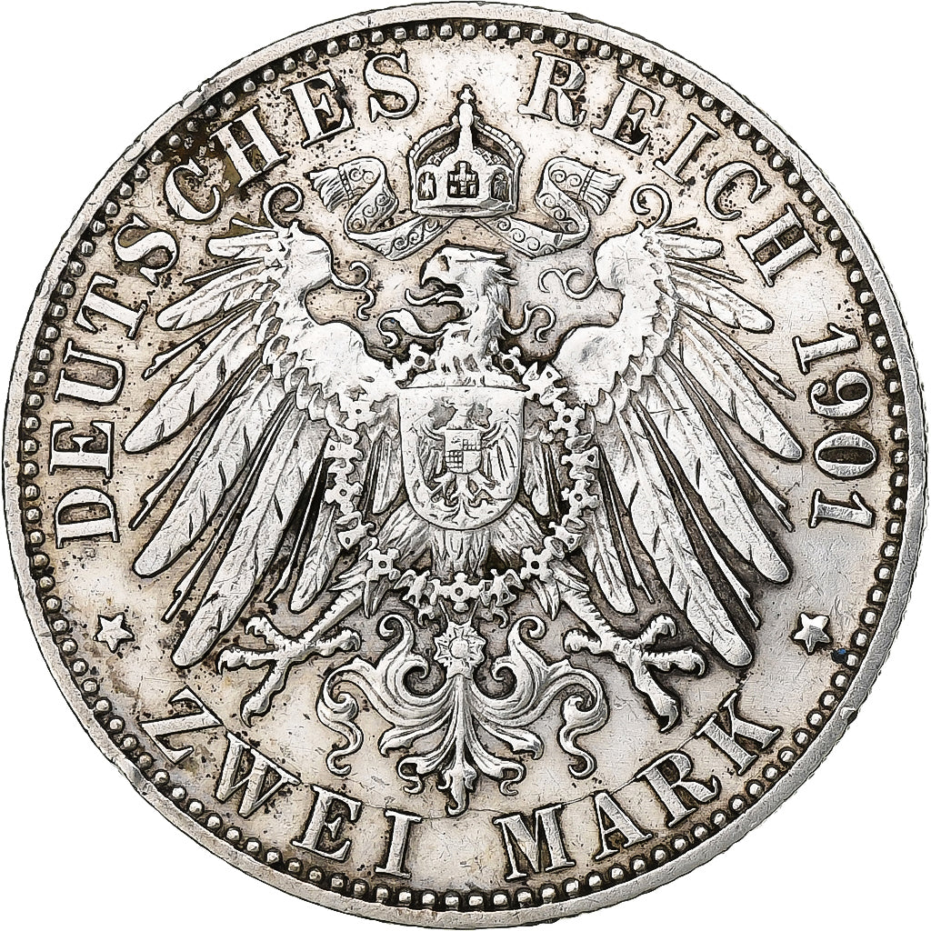 Germany, 2 Mark, 1901, Silver, AU(50-53)
