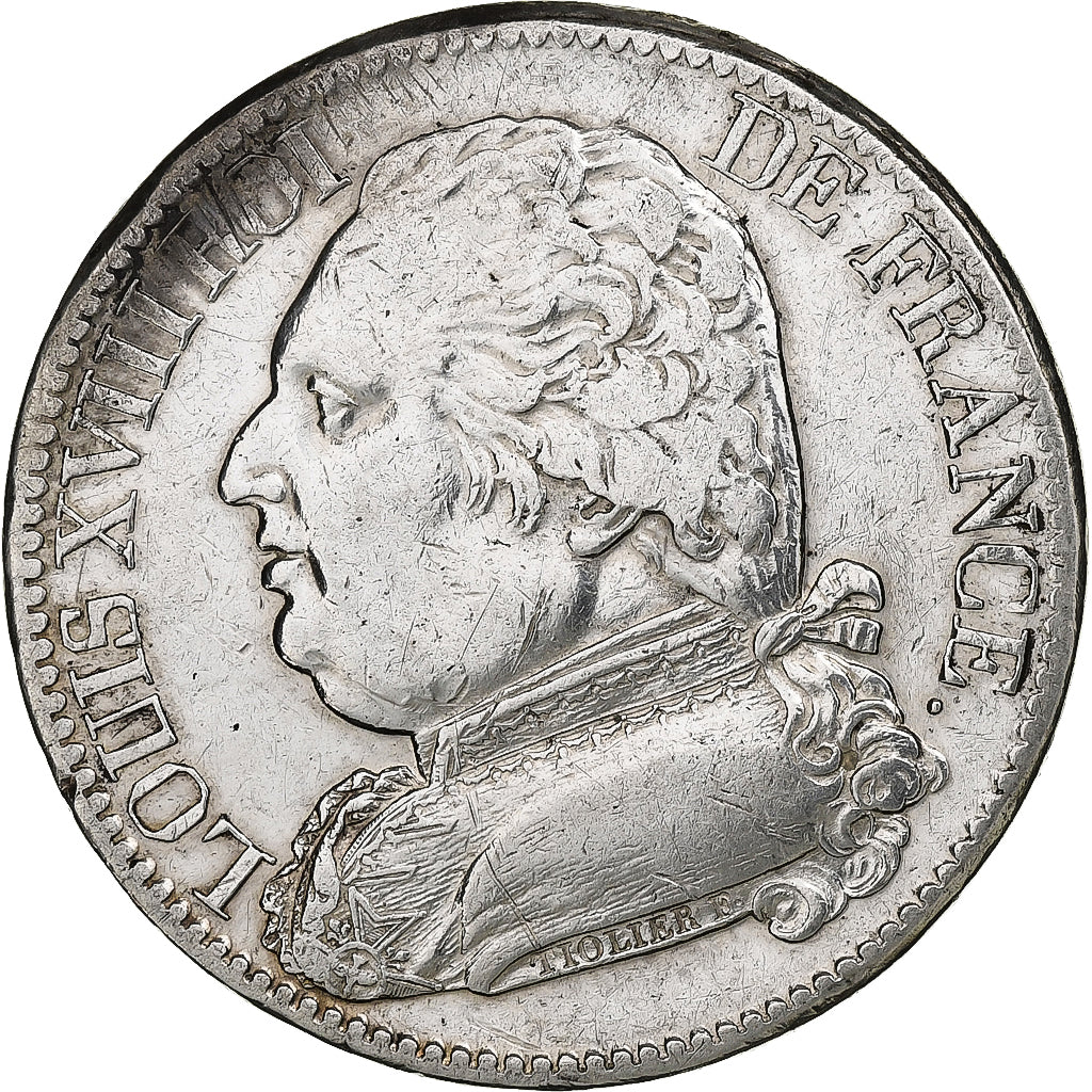 Francia, Louis XVIII, 5 Francs, 1815, Limoges, Argento, BB, Gadoury:591