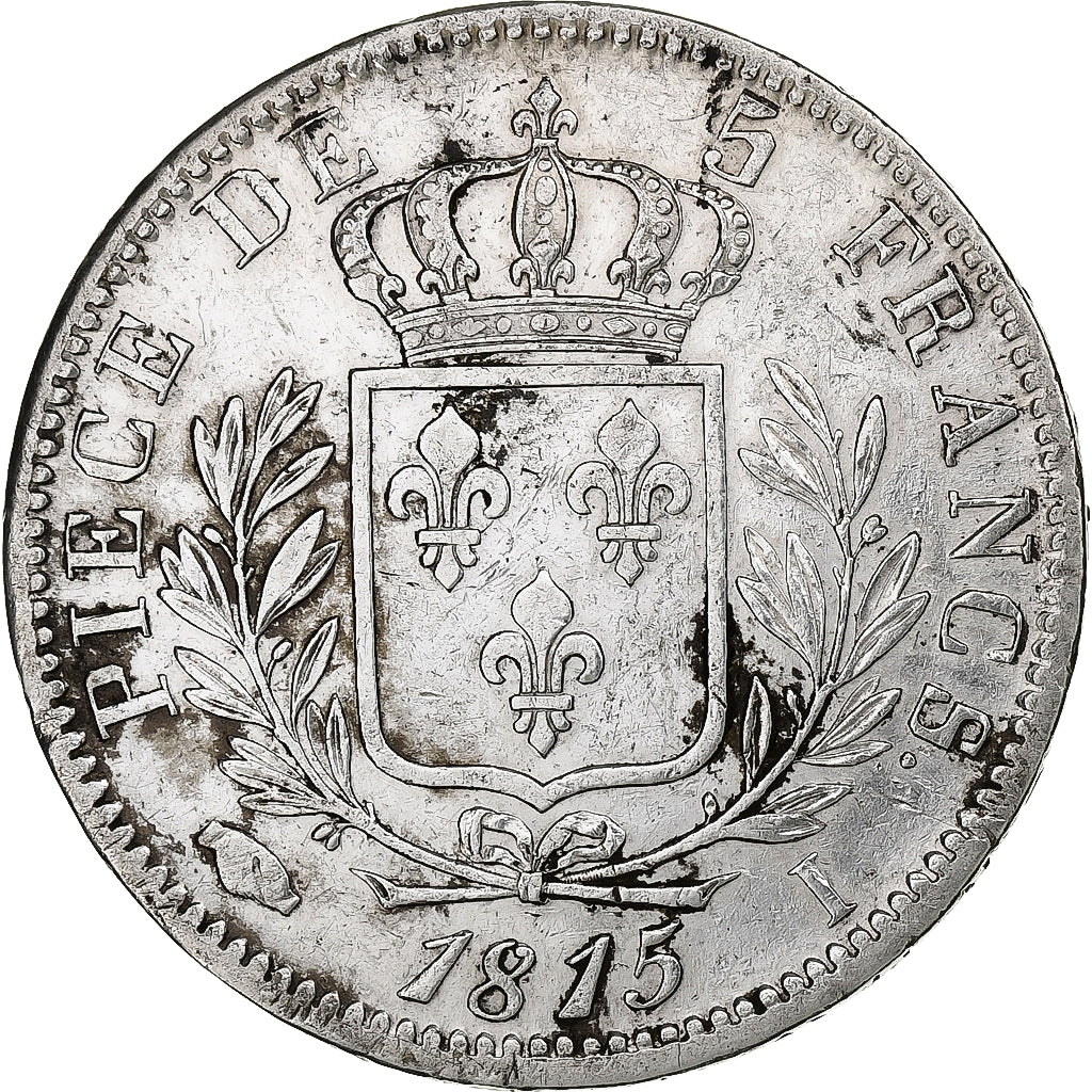Francia, Louis XVIII, 5 Francs, 1815, Limoges, Argento, BB, Gadoury:591