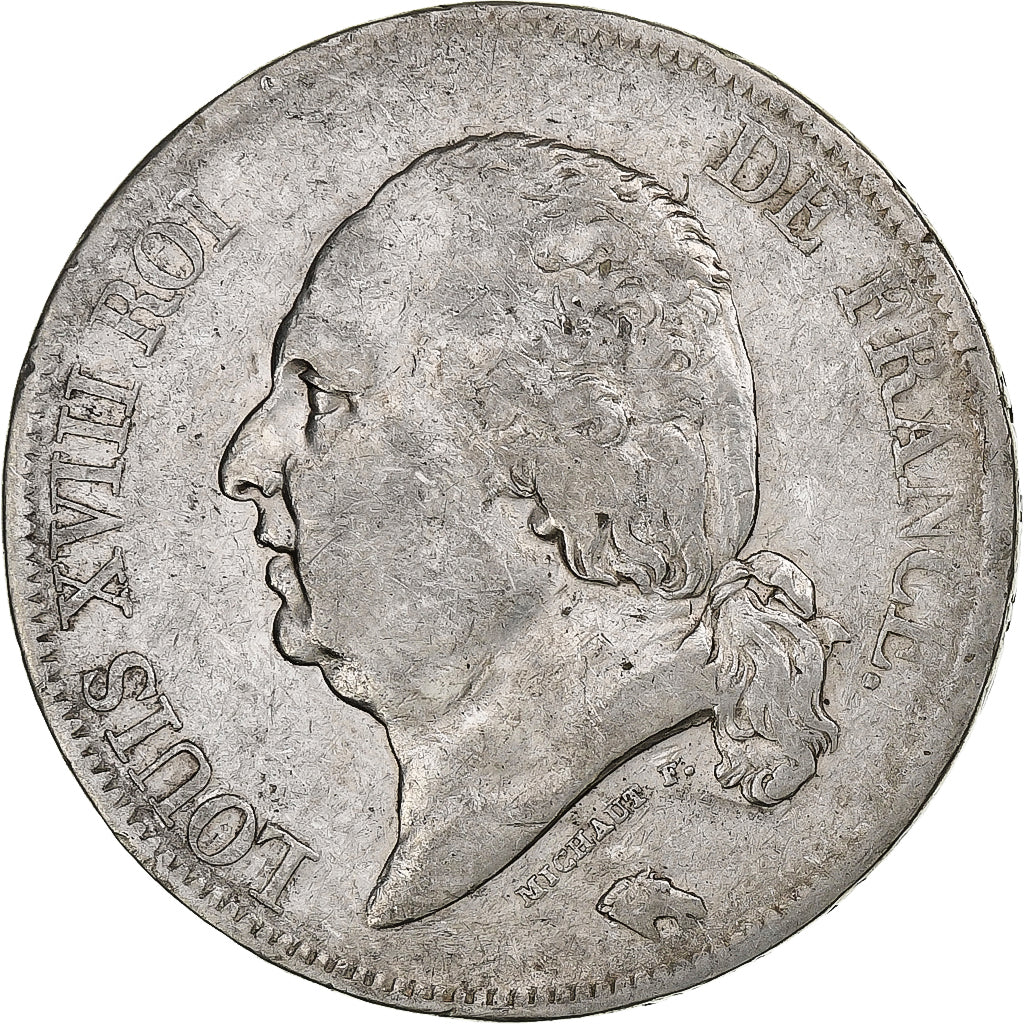 France, Louis XVIII, 5 Francs, 1816, Paris, Argent, TB+, Gadoury:614