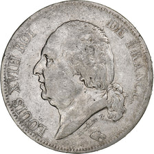 France, Louis XVIII, 5 Francs, 1816, Paris, Argent, TB+, Gadoury:614