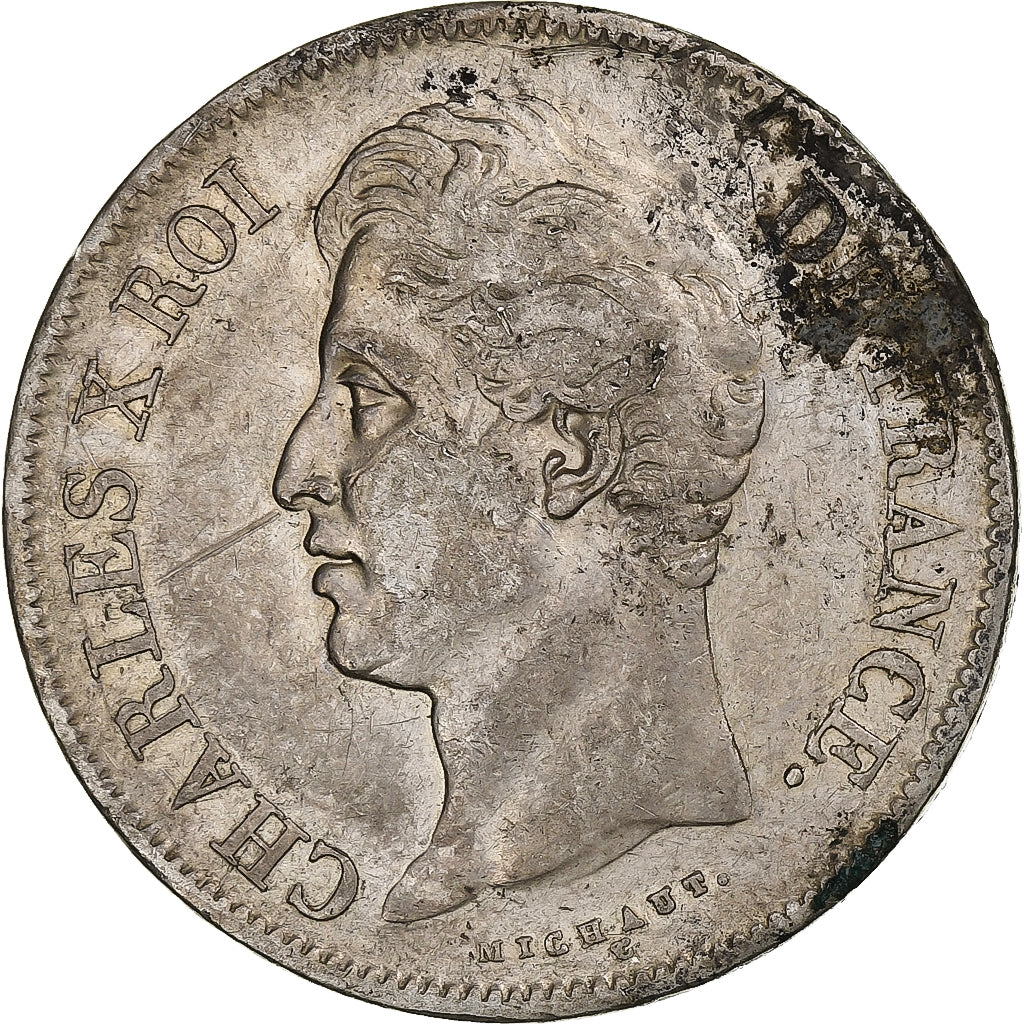 Francia, Charles X, 5 Francs, 1829, Bayonne, Plata, MBC, Gadoury:644