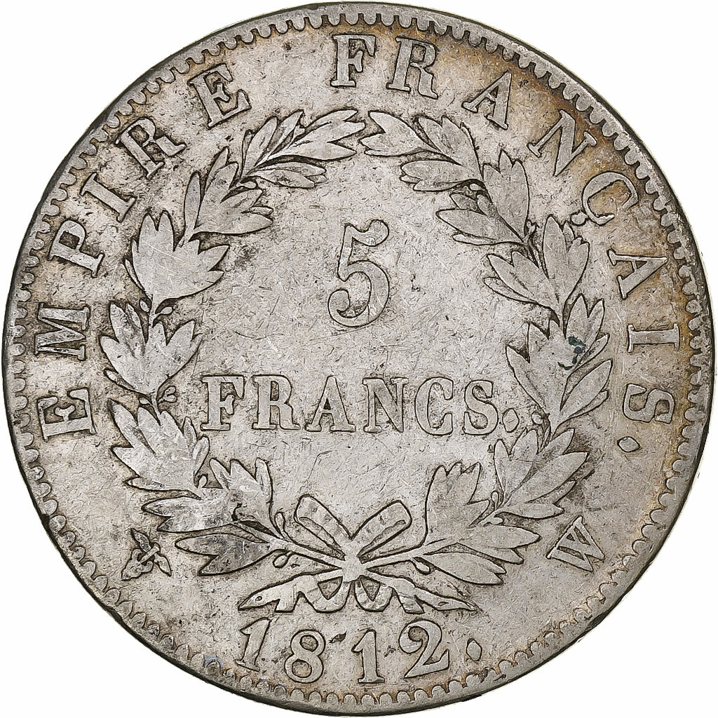 Frankreich, Napoleon I, 5 Francs, 1812, Lille, Silber, S+, Gadoury:584