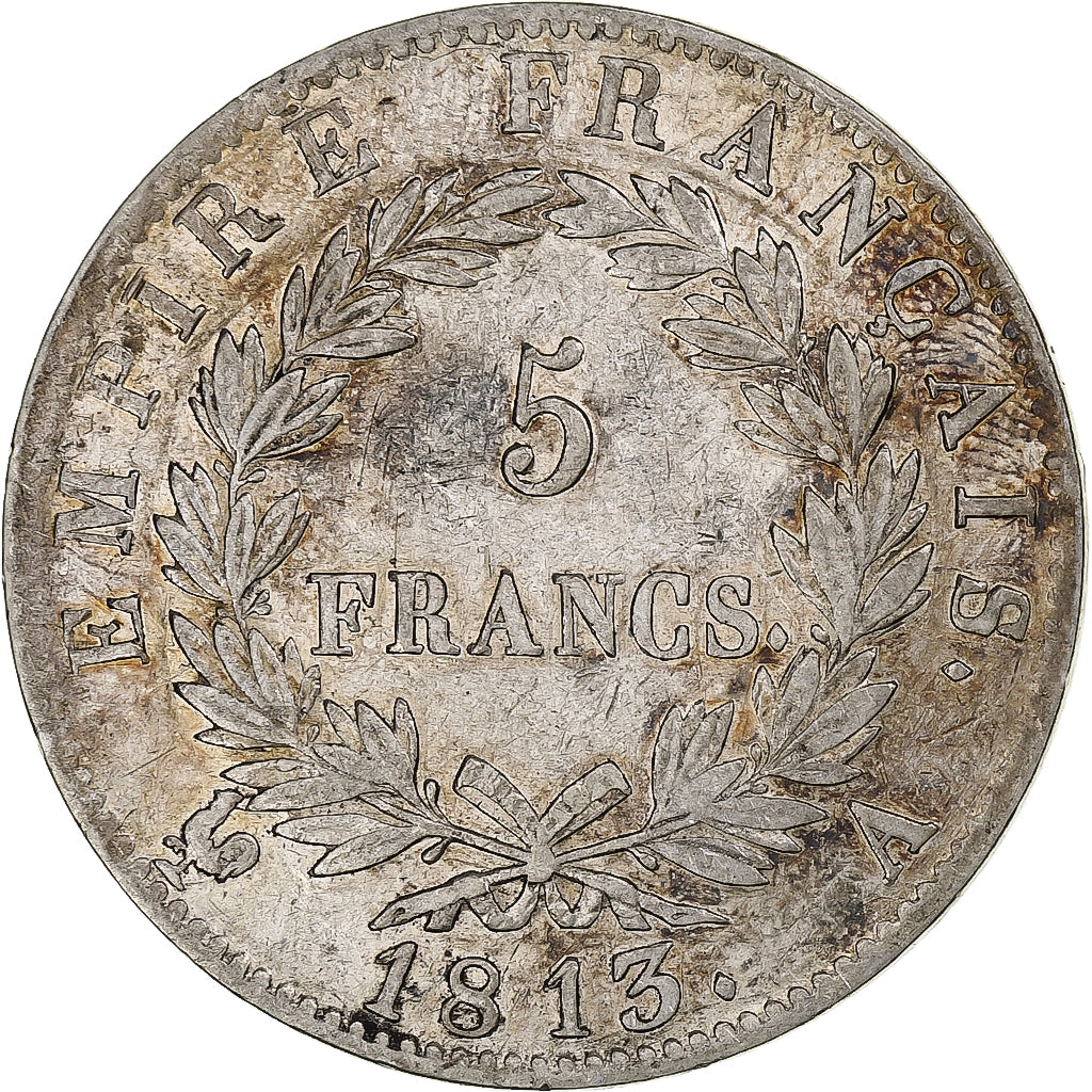 Francia, Napoleon I, 5 Francs, 1813, Paris, Argento, BB+, Gadoury:584