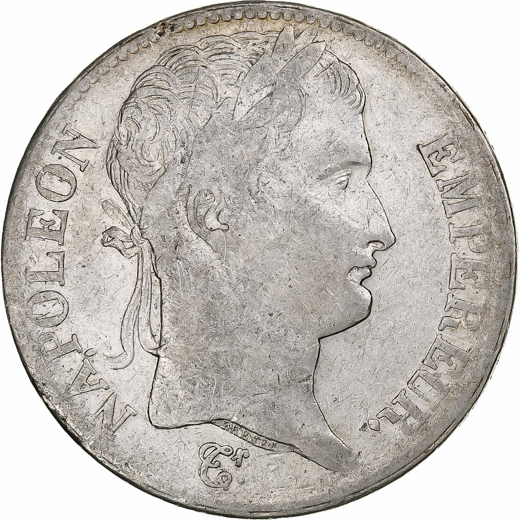França, Napoleon I, 5 Francs, 1813, Toulouse, Prata, EF(40-45), Gadoury:584