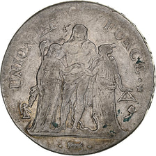 France, Directoire, 5 Francs, AN 5, Paris, Silver, VF(20-25), Gadoury:563