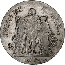 Francja, 5 Francs, AN 8, Bayonne, Srebro, VF(20-25), Gadoury:563a