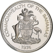 Bahamas, Elizabeth II, 50 Cents, 1974, Franklin Mint, Proof, Silver, MS(65-70)