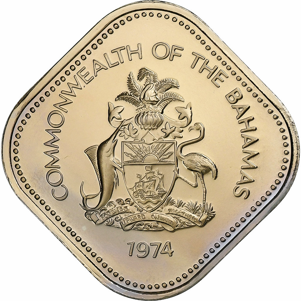 Bahamas, Elizabeth II, 15 Cents, 1974, Franklin Mint, Cupro-nickel, SPL, KM:62