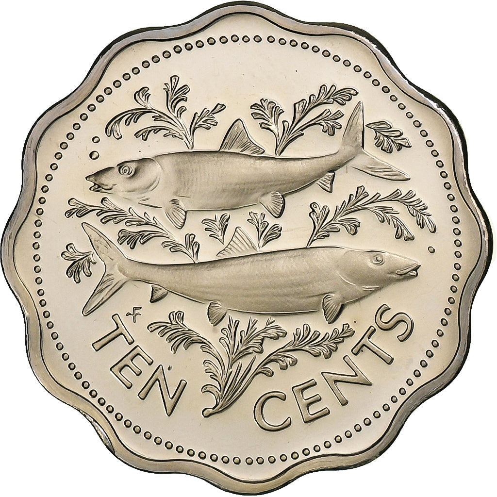 Bahama's, Elizabeth II, 10 Cents, 1974, Franklin Mint, Cupro-nikkel, UNC-, KM:61