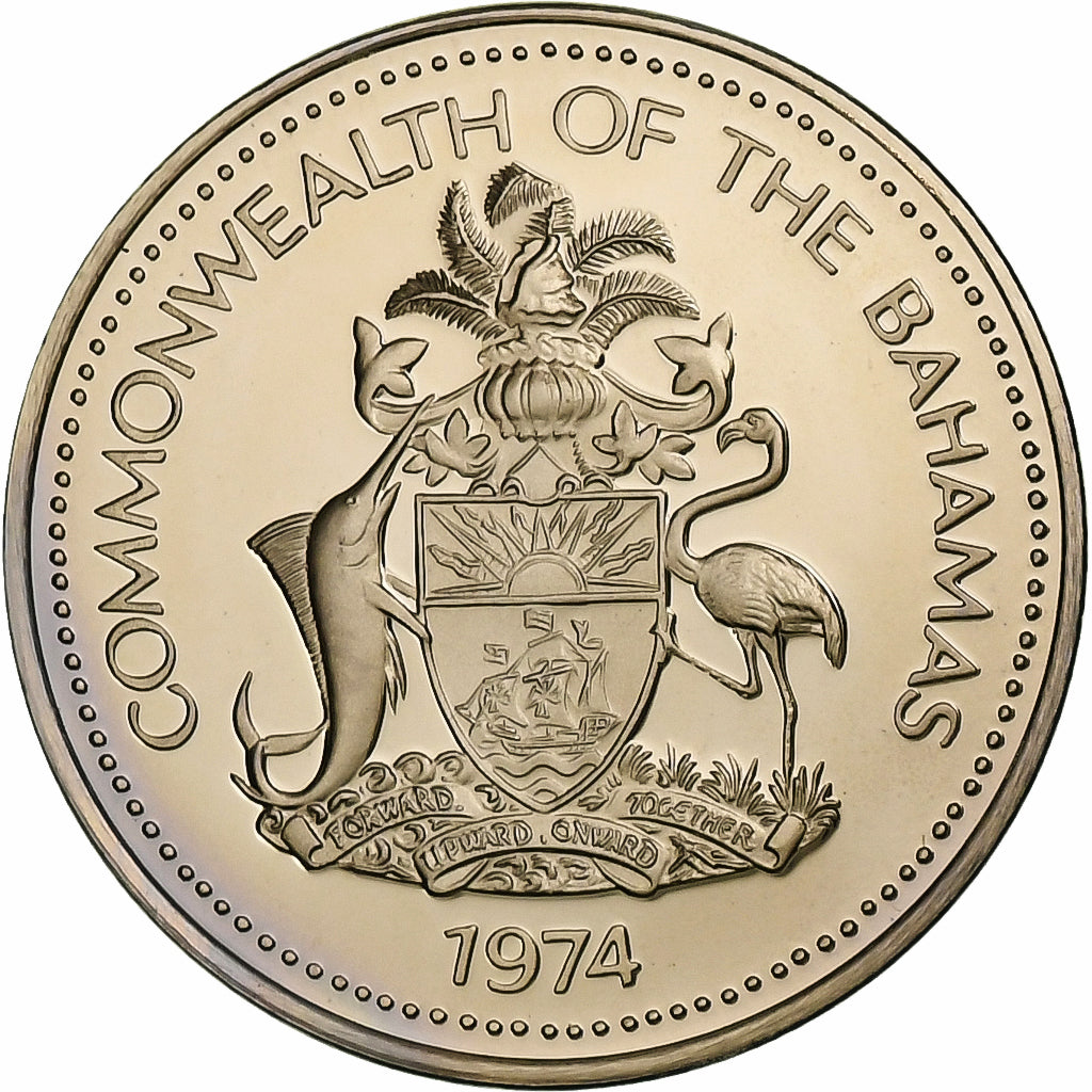 Bahamas, Elizabeth II, 5 Cents, 1974, Franklin Mint, Cupro-nickel, SPL, KM:60