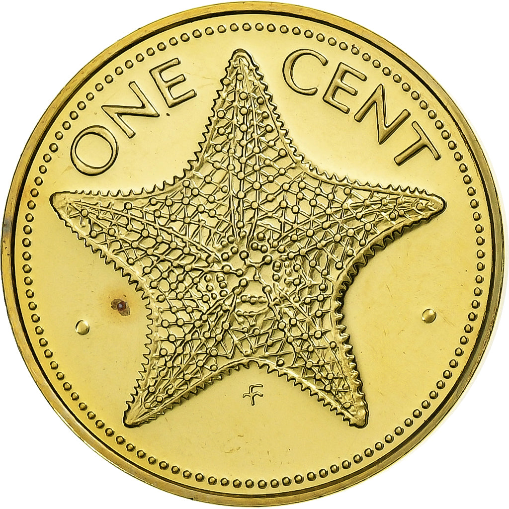 Bahamy, Elizabeth II, Cent, 1974, Franklin Mint, Proof, Mosiądz niklowy