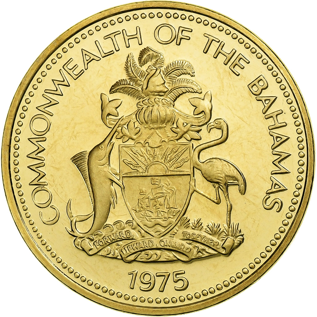 Baamas, Elizabeth II, Cent, 1975, Franklin Mint, Proof, Níquel-Latão