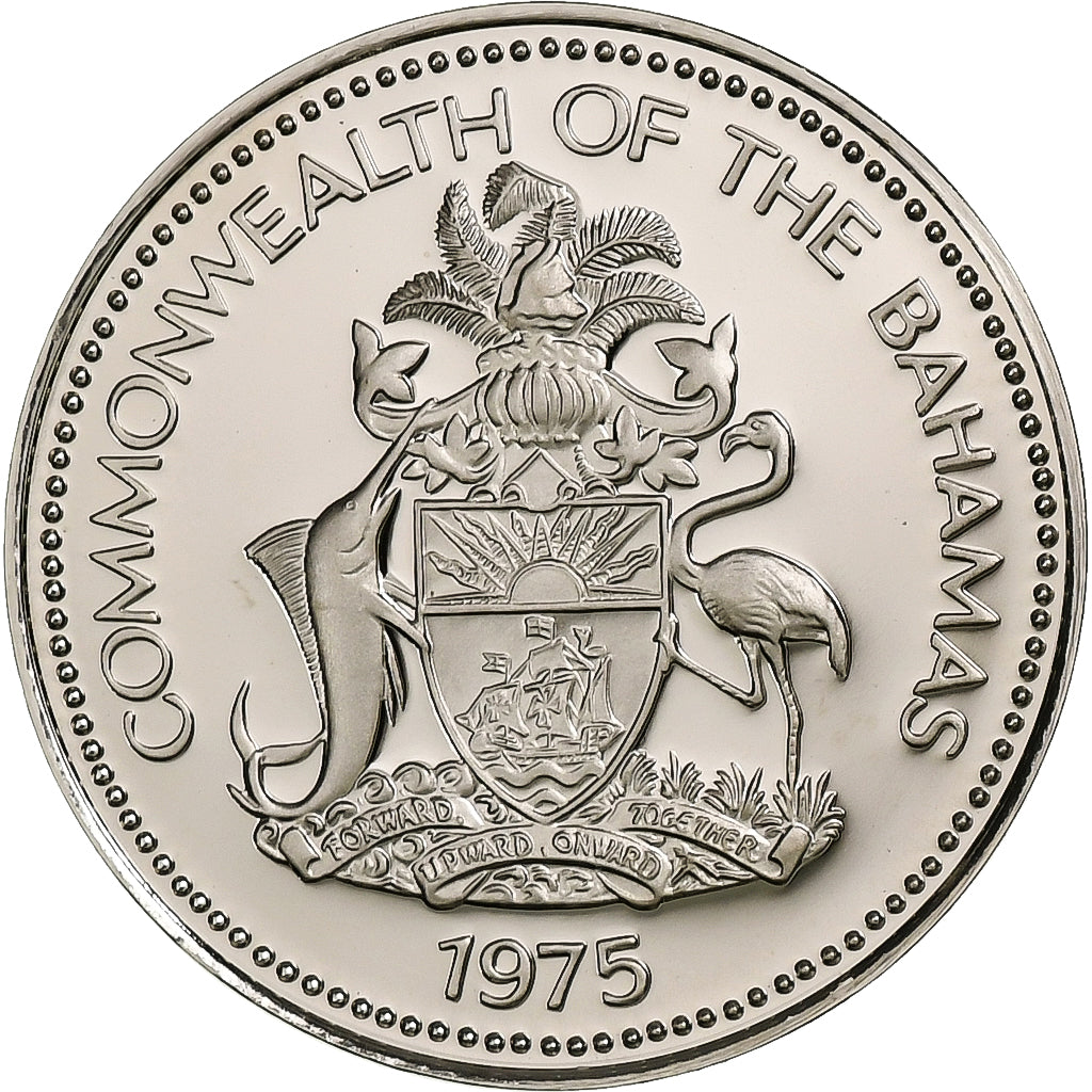 Baamas, Elizabeth II, 5 Cents, 1975, Franklin Mint, Proof, Cobre-níquel