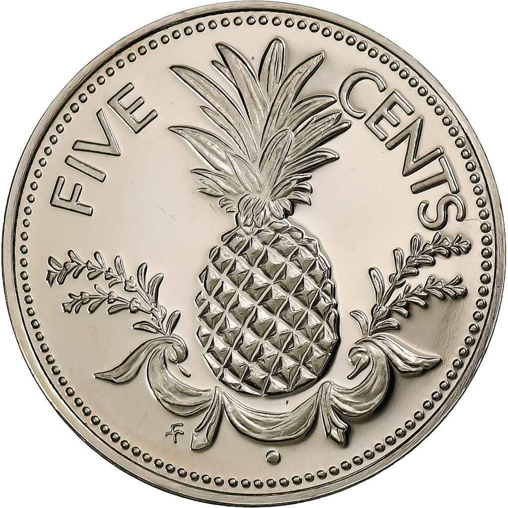 Baamas, Elizabeth II, 5 Cents, 1975, Franklin Mint, Proof, Cobre-níquel