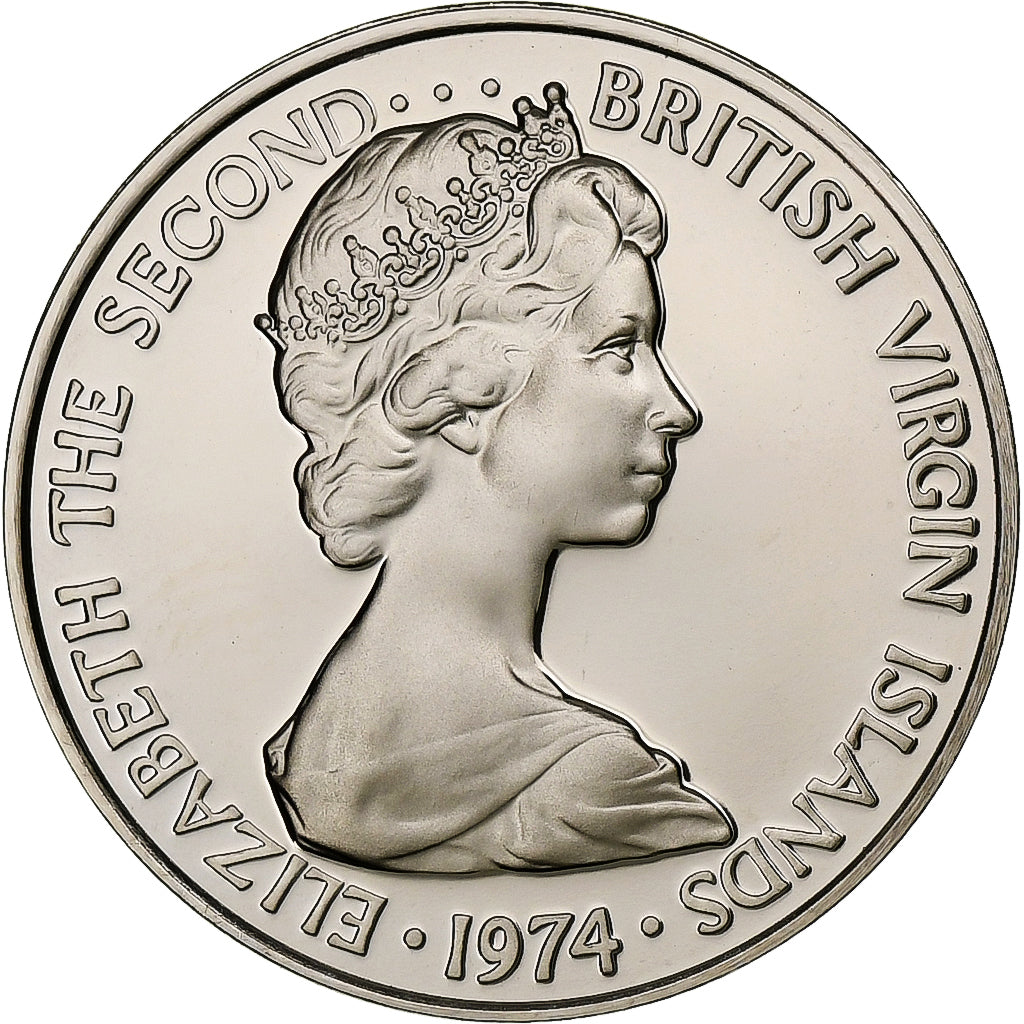 British Virgin Islands, Elizabeth II, 5 Cents, 1974, Franklin Mint, Proof