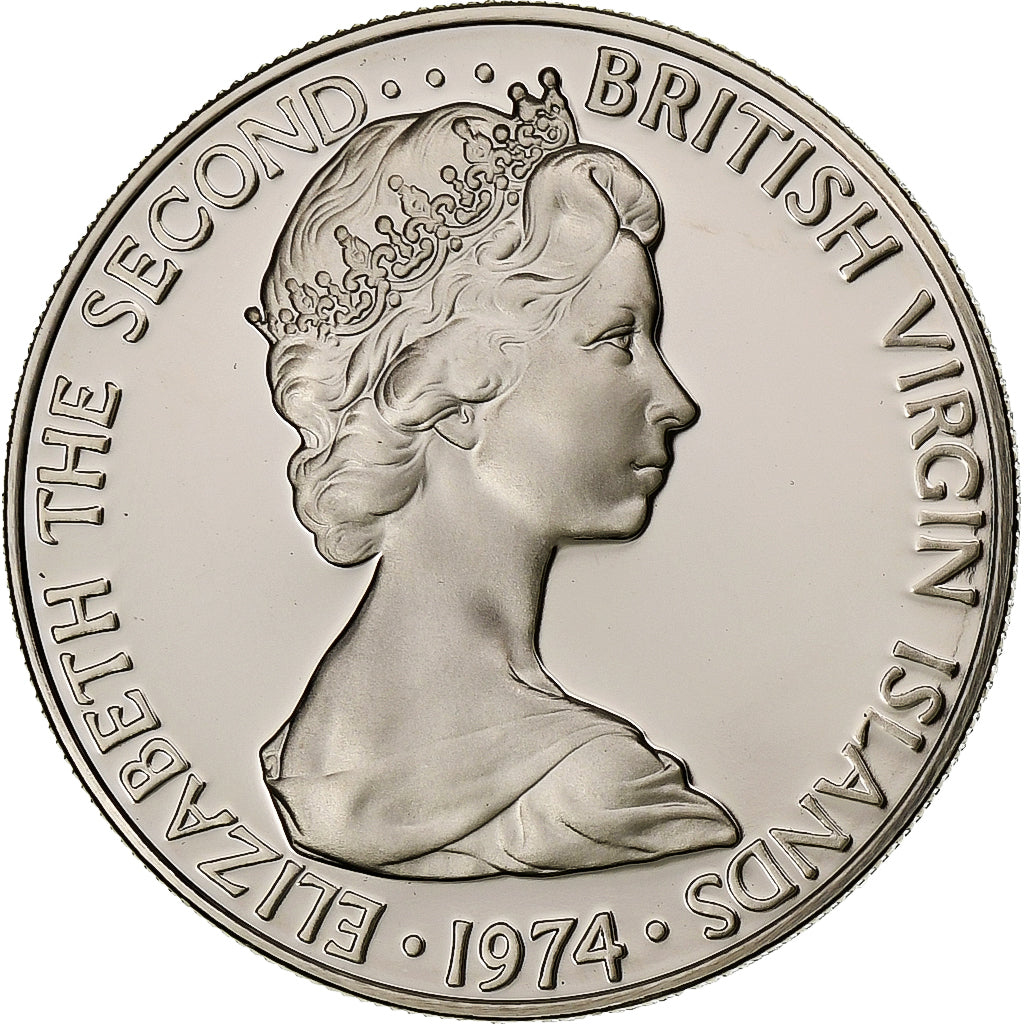 ISOLE VERGINI BRITANNICHE, Elizabeth II, 10 Cents, 1974, Franklin Mint, FS