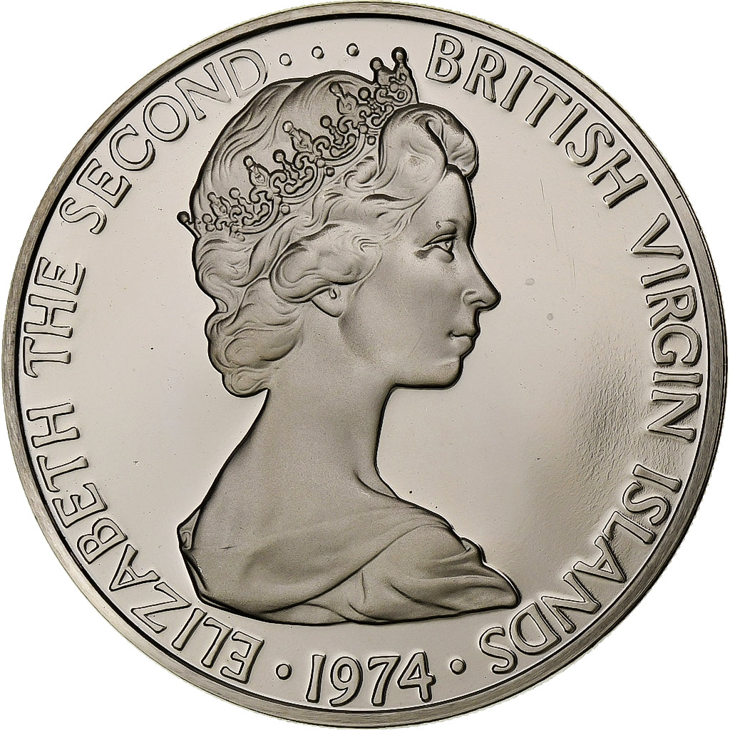 British Virgin Islands, Elizabeth II, 50 Cents, 1974, Franklin Mint, Proof