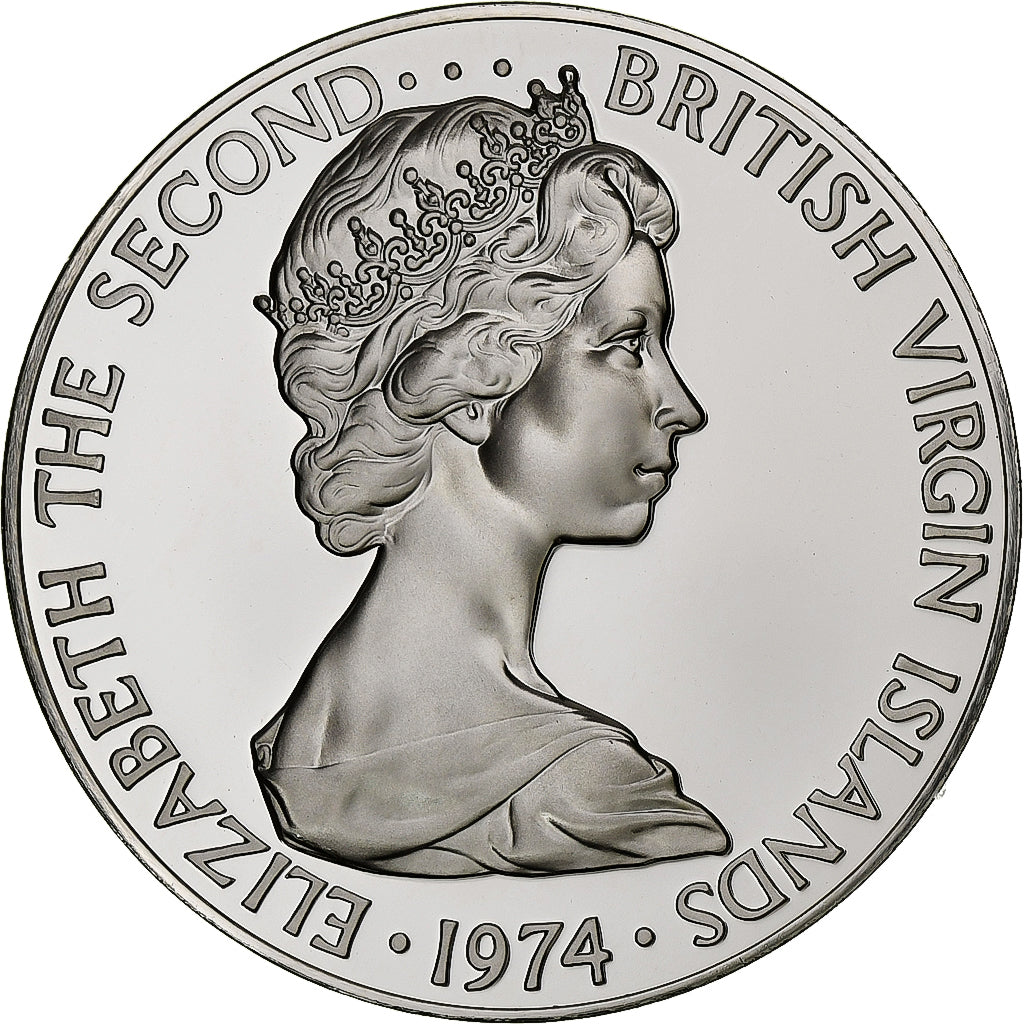British Virgin Islands, Elizabeth II, Dollar, 1974, Franklin Mint, Proof